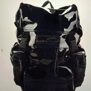 Adidas By Stella McCartney Black Patent and Mesh BackPack